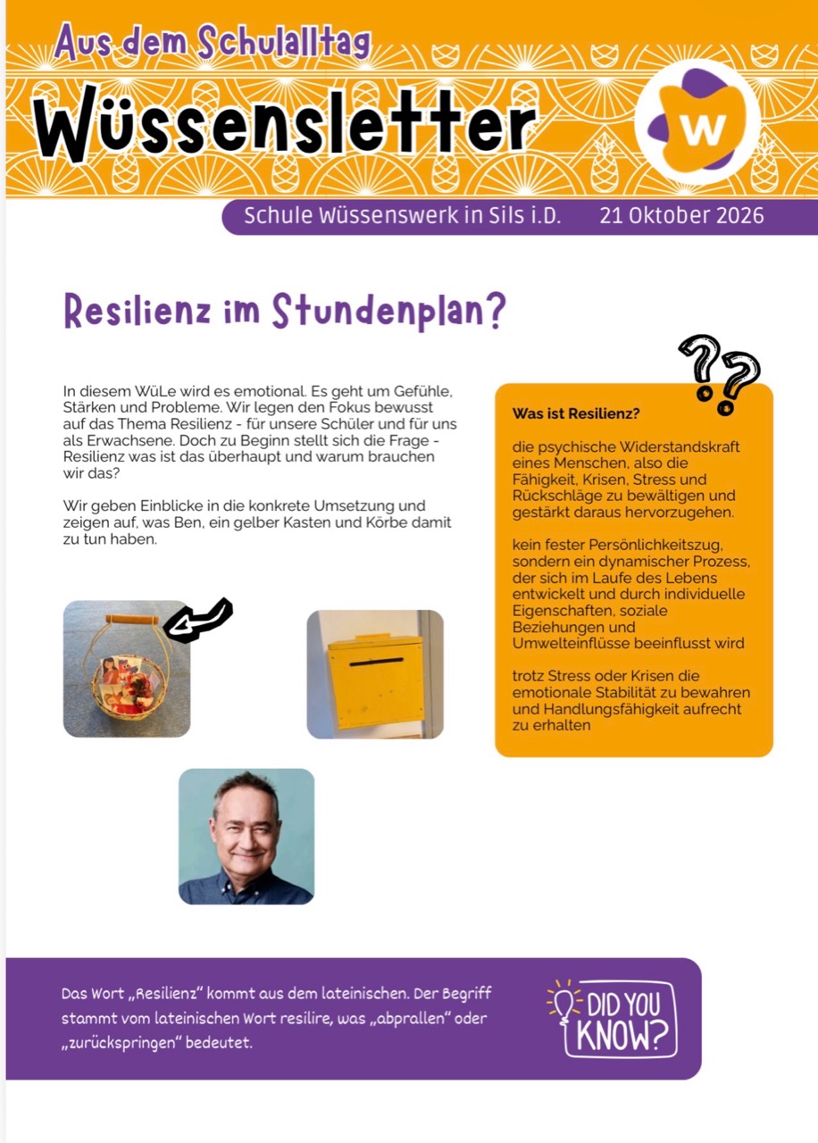 Wüssensletter 21. Oktober 2026